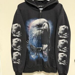 2000s Jay Rock Eagles Zip Up Hoodie